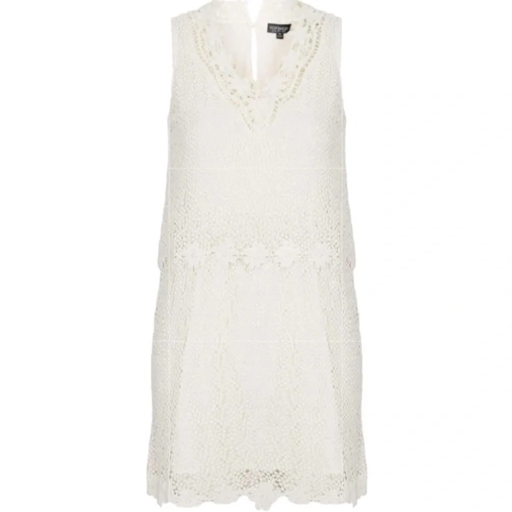 21. Top Shop Women’s Size 2 crochet mini dress ivory floral NWT - Picture 6 of 16